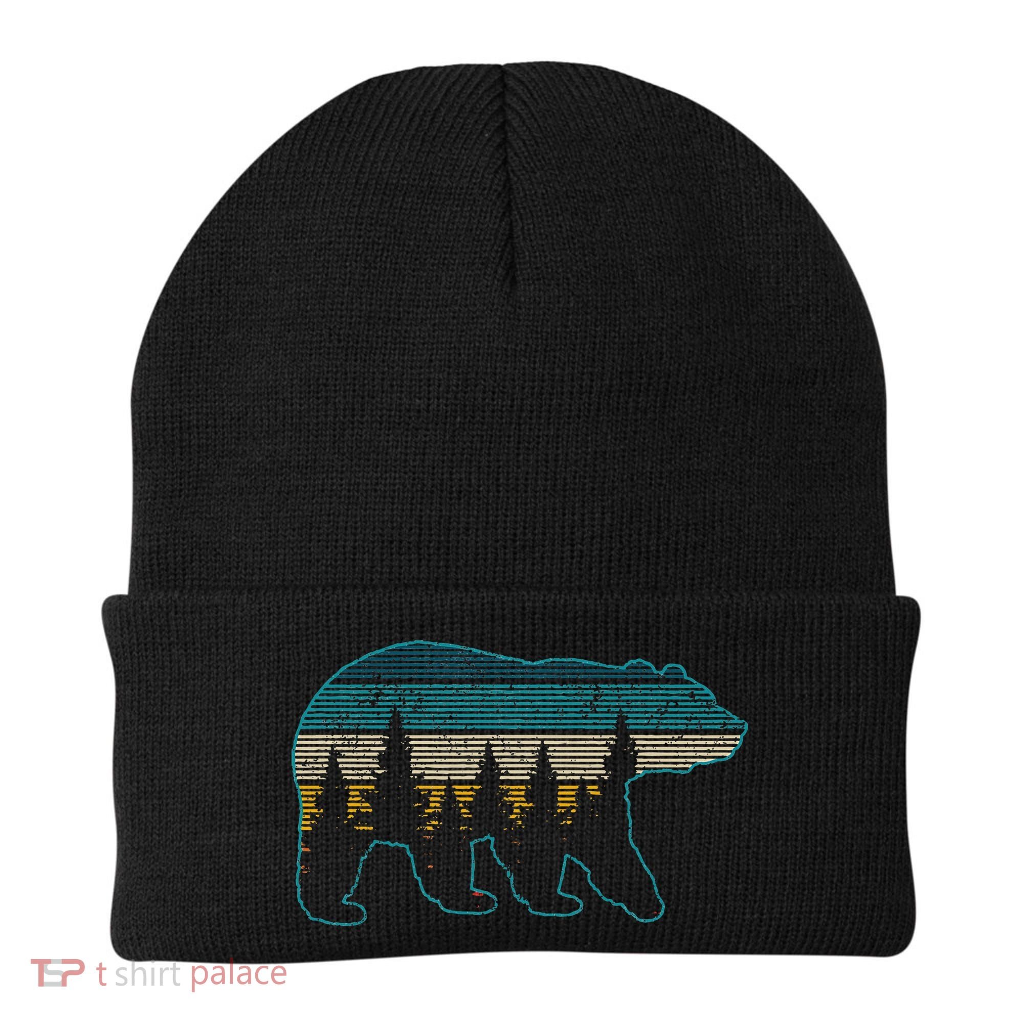 Bear Nature Grizzly Brown Black Bear Hiking Beanie