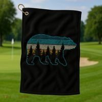 Bear Nature Grizzly Brown Black Bear Hiking Golf Towel thumb 1