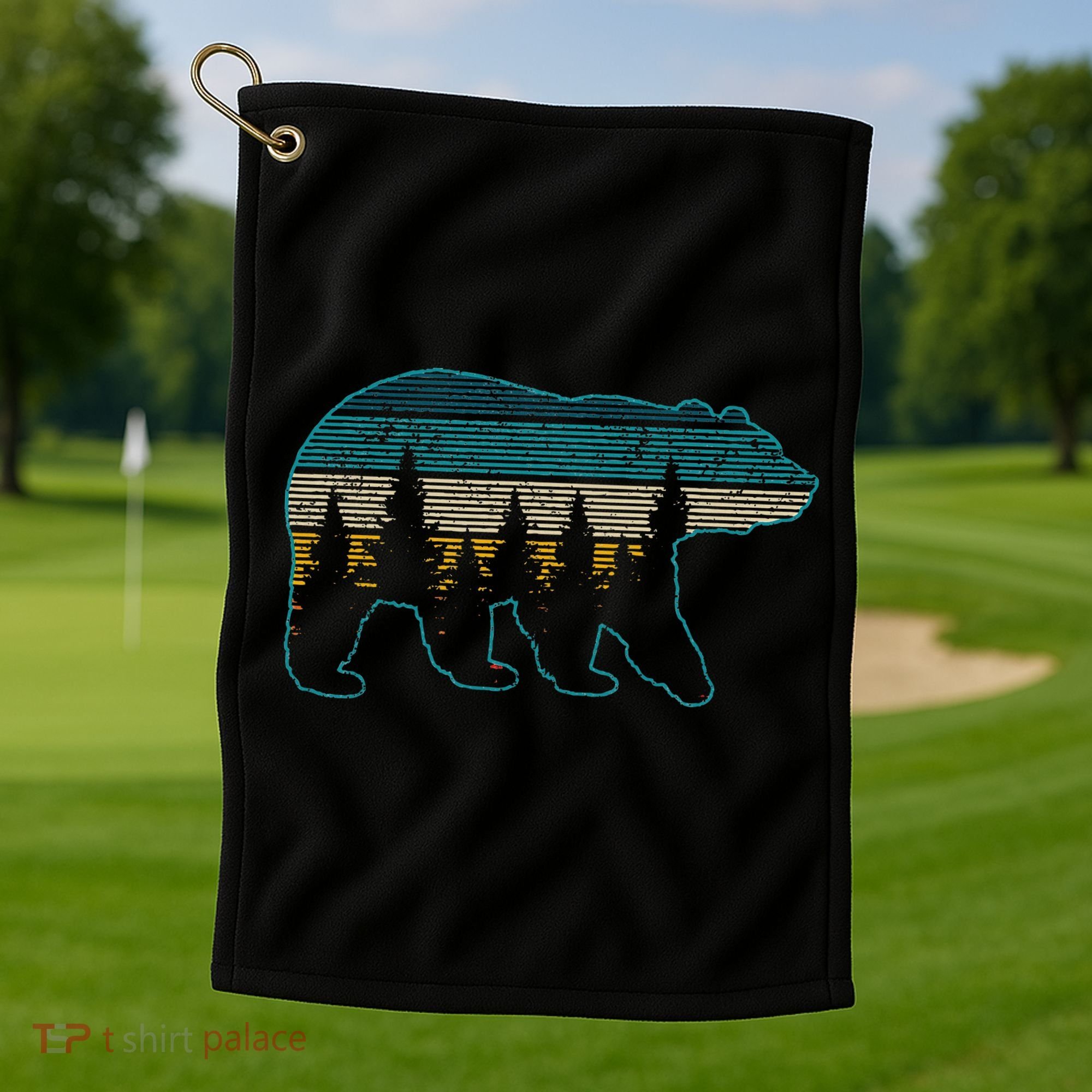 Bear Nature Grizzly Brown Black Bear Hiking Golf Towel