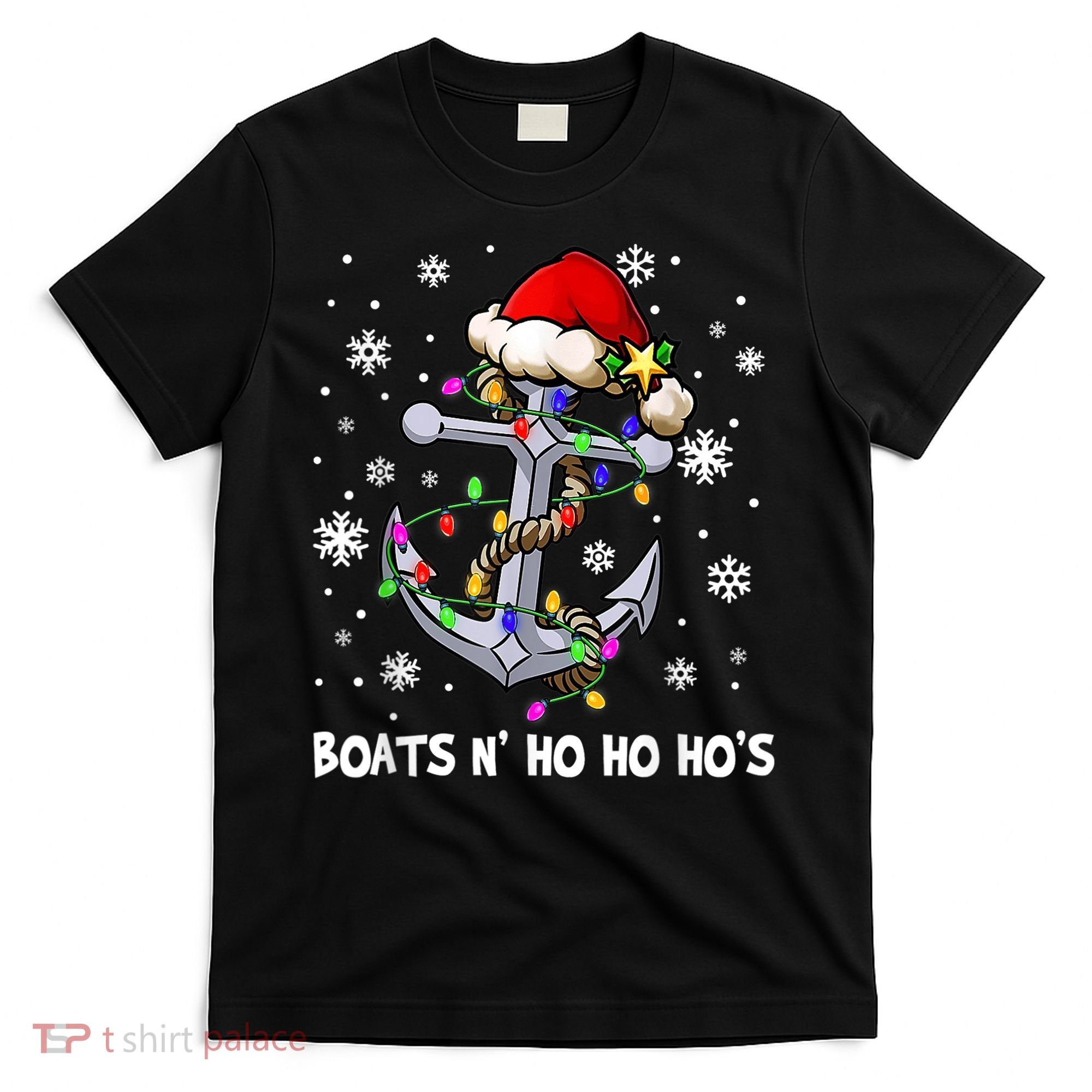 Boats N Ho Ho Hos Christmas Pajama Funny Humor X Mas Boating T-Shirt