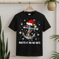 Boats N Ho Ho Hos Christmas Pajama Funny Humor X Mas Boating T-Shirt thumb 2