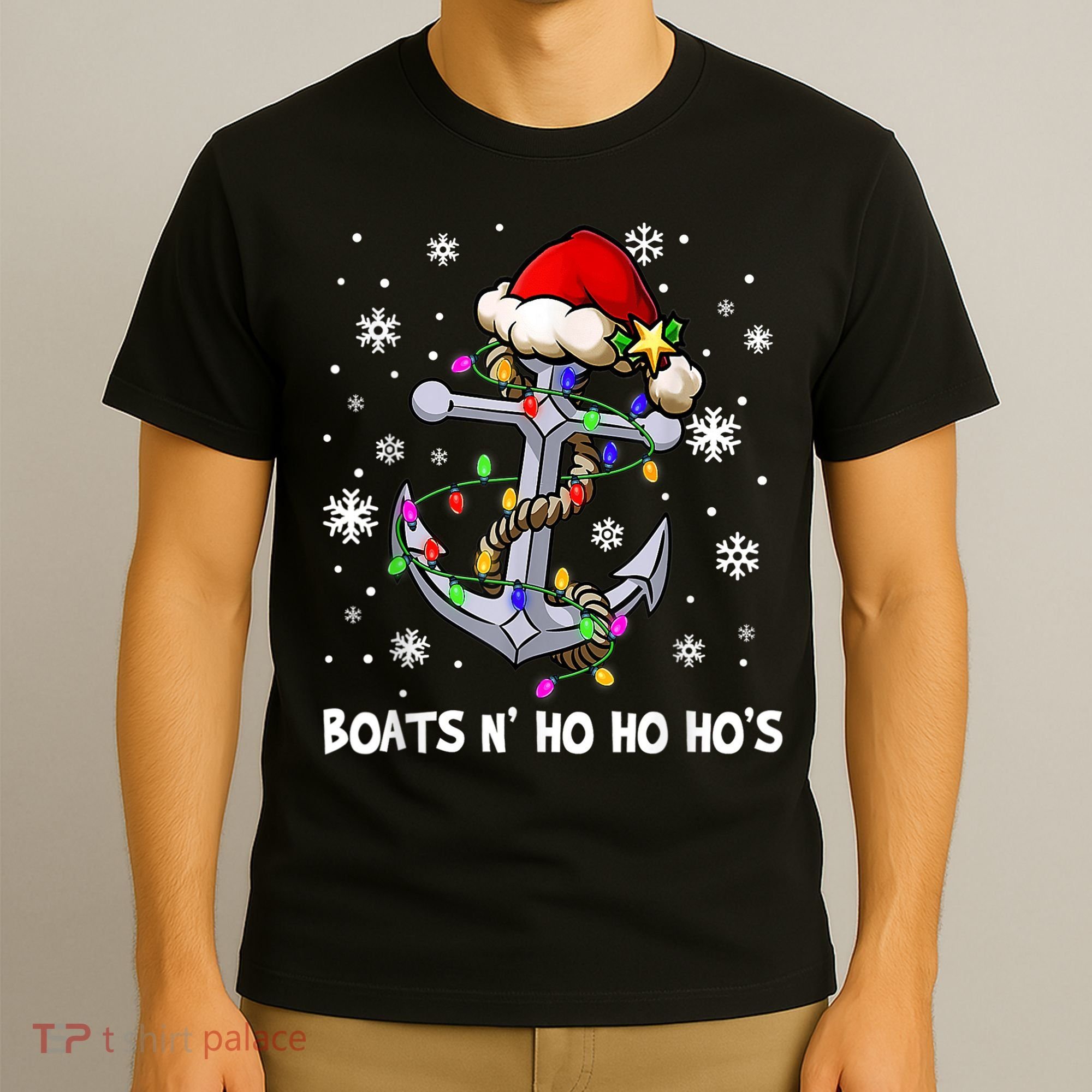 Boats N Ho Ho Hos Christmas Pajama Funny Humor X Mas Boating T-Shirt