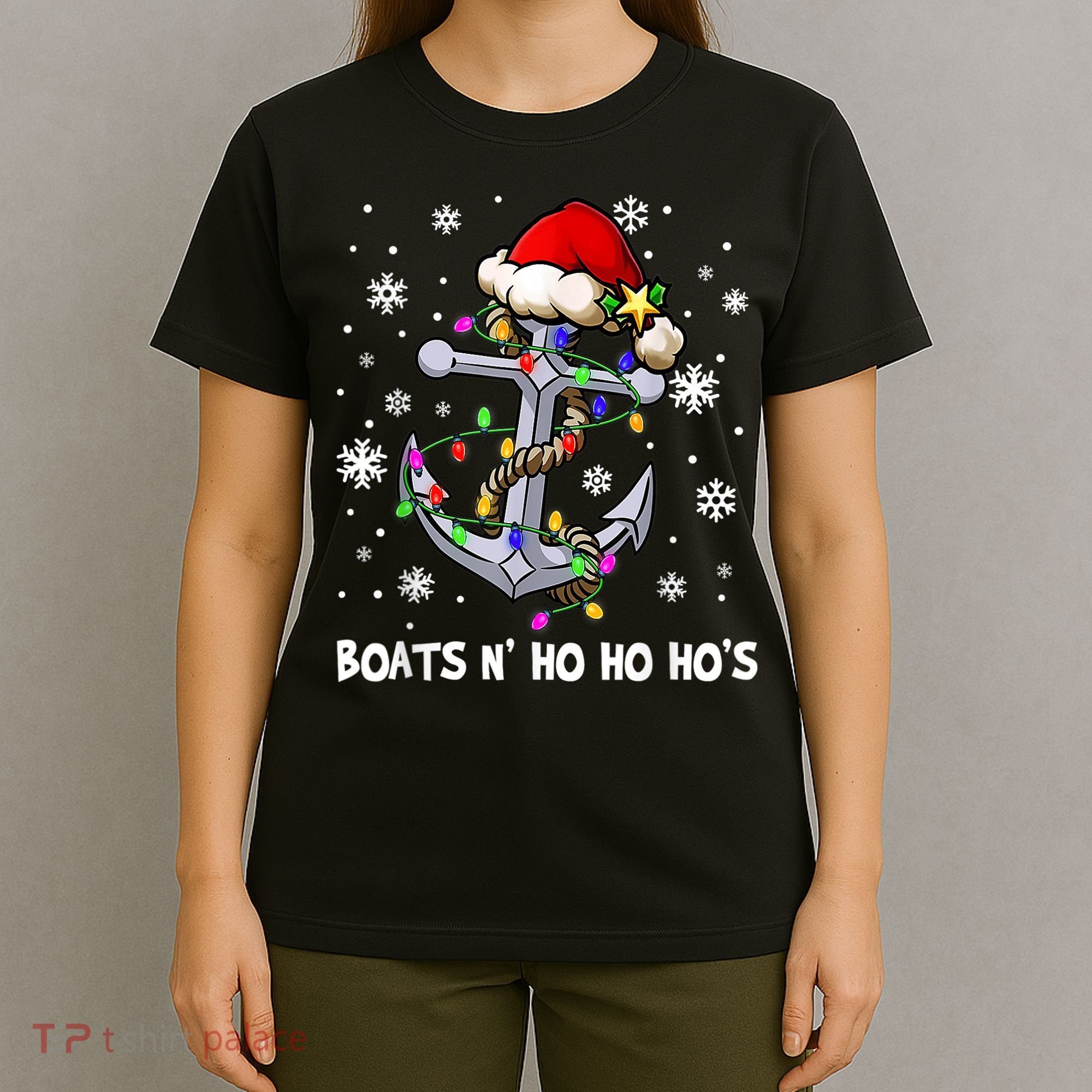 Boats N Ho Ho Hos Christmas Pajama Funny Humor X Mas Boating T-Shirt