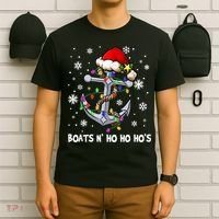 Boats N Ho Ho Hos Christmas Pajama Funny Humor X Mas Boating T-Shirt thumb 6
