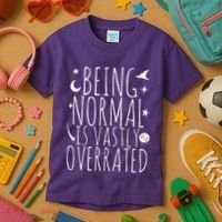 Being Normal Is Vastly Overrated Witch Kids T-Shirt thumb 3