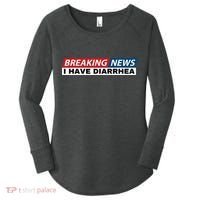 Breaking News I Have Diarrhea Funny Joke Humor Poop Pooping Women's Perfect Tri Tunic Long Sleeve Shirt thumb 0