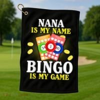 Bingo Nana Is My Name Funny Christmas Golf Towel thumb 1