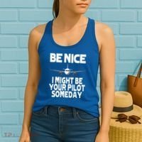 Be Nice I Might Be Your Pilot Someday Funny Women's Tank Top thumb 2