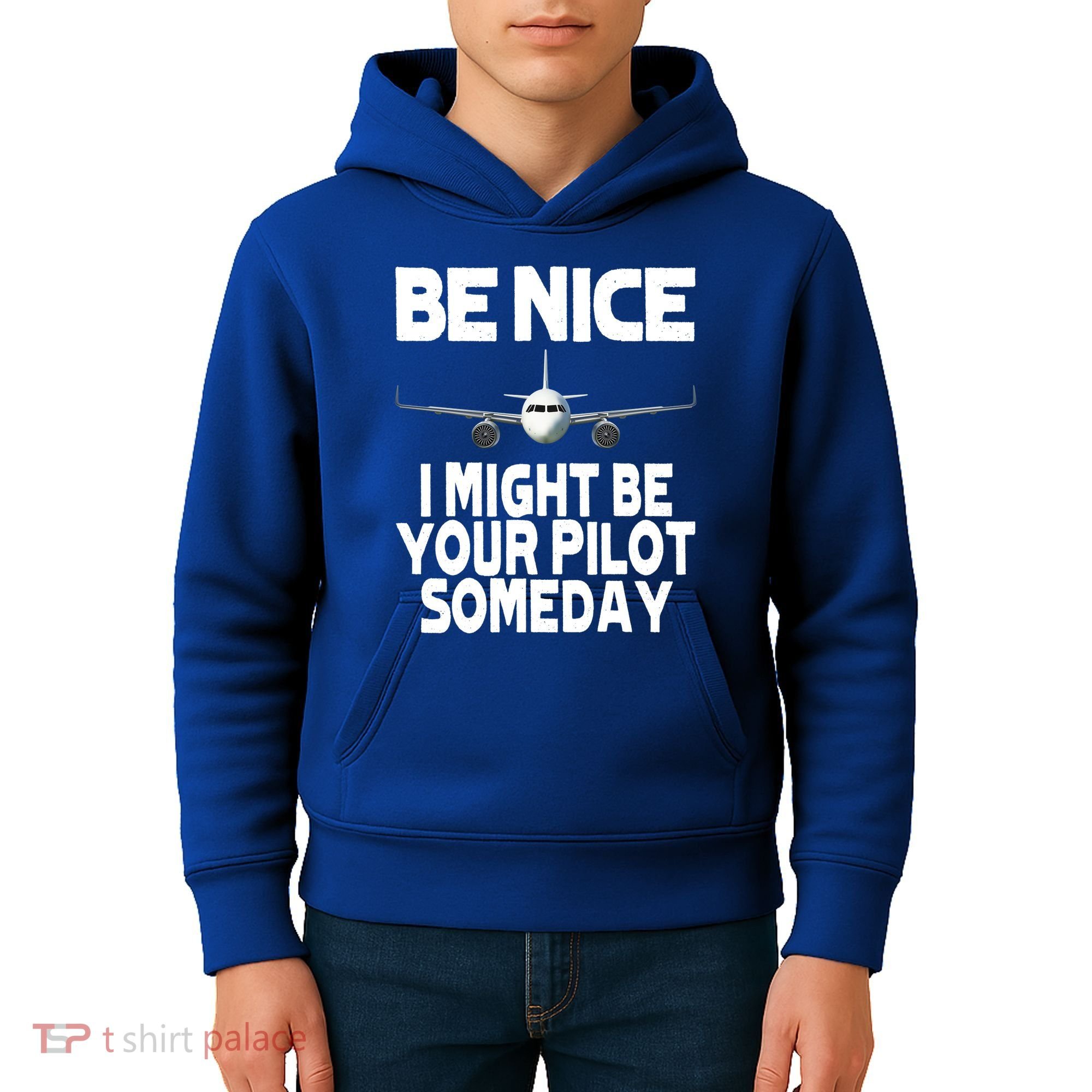 Be Nice I Might Be Your Pilot Someday Funny Kids Hoodie