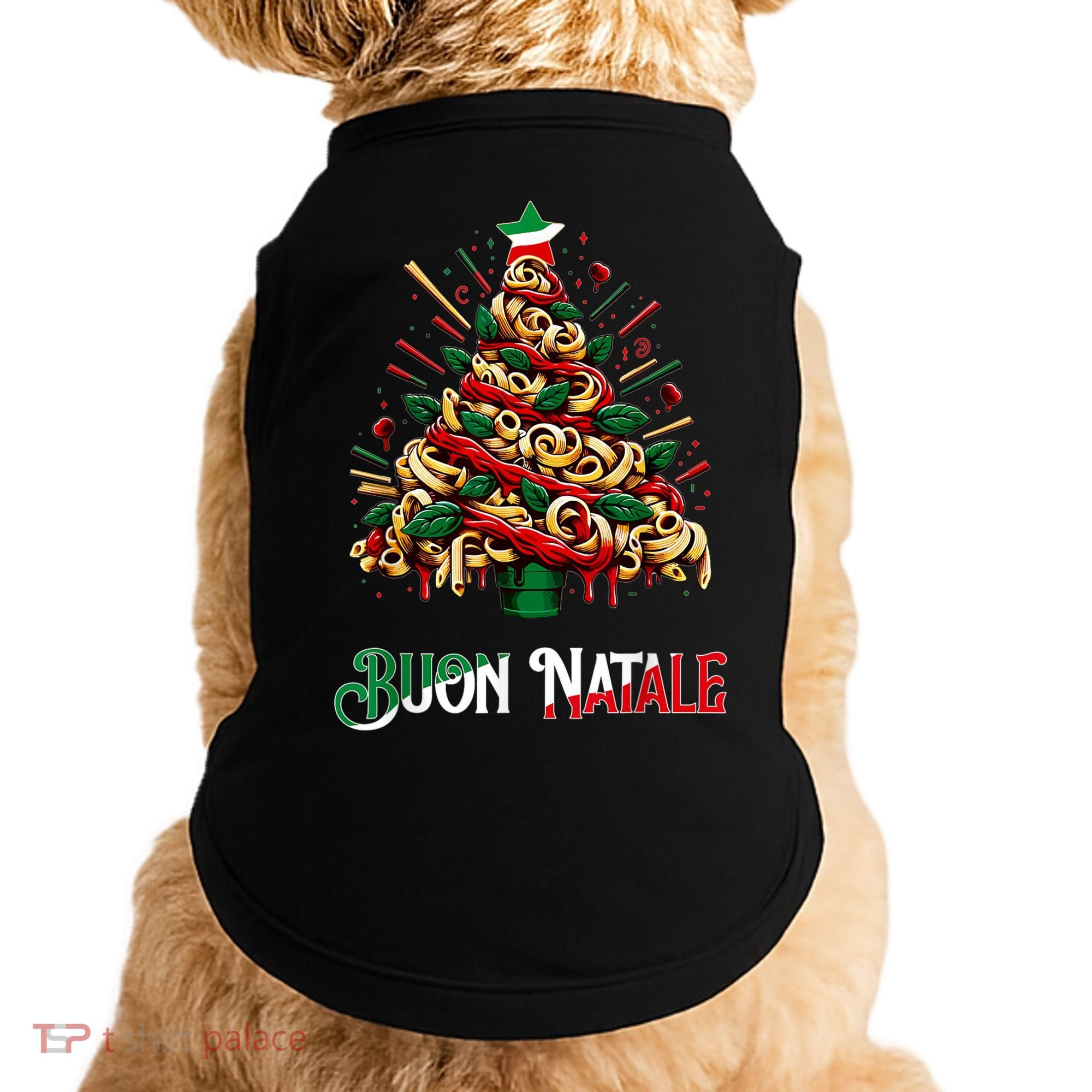 Buon Natale Italian Pasta Christmas Tree Xmas Doggie Tank
