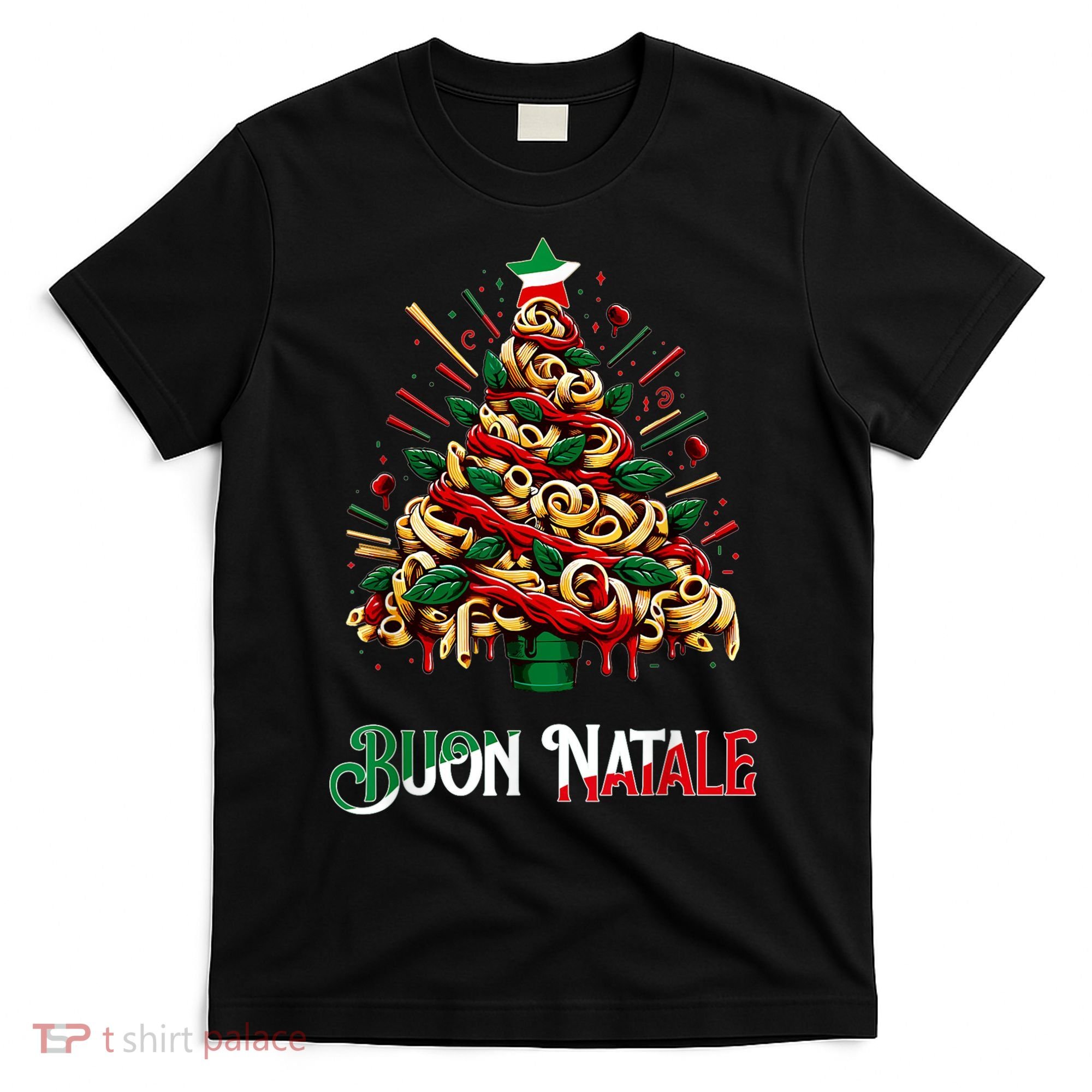 Buon Natale Italian Pasta Christmas Tree Xmas T-Shirt