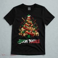 Buon Natale Italian Pasta Christmas Tree Xmas T-Shirt thumb 5