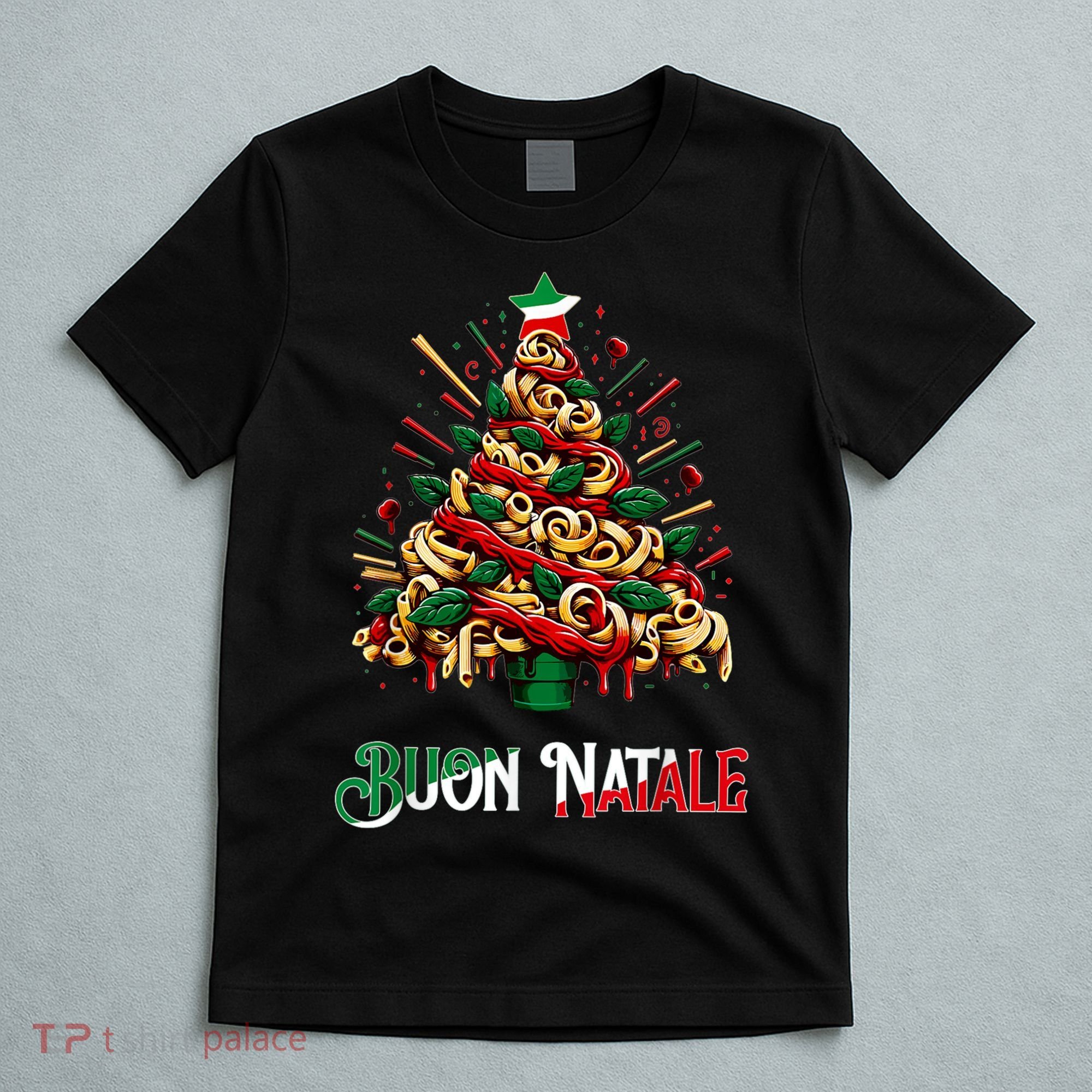 Buon Natale Italian Pasta Christmas Tree Xmas T-Shirt