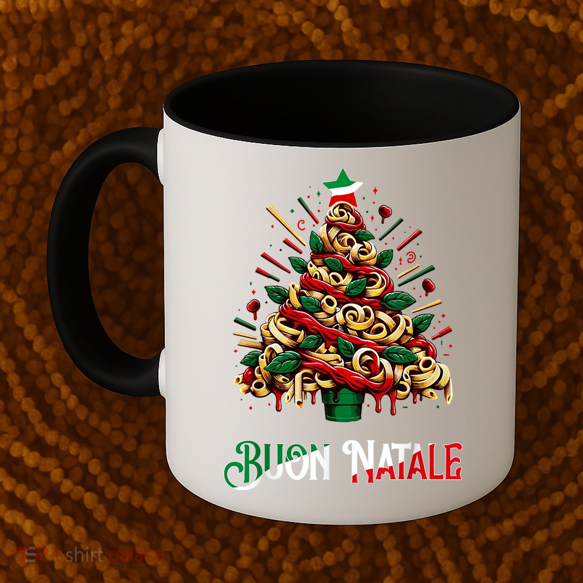 Buon Natale Italian Pasta Christmas Tree Xmas Coffee Mug
