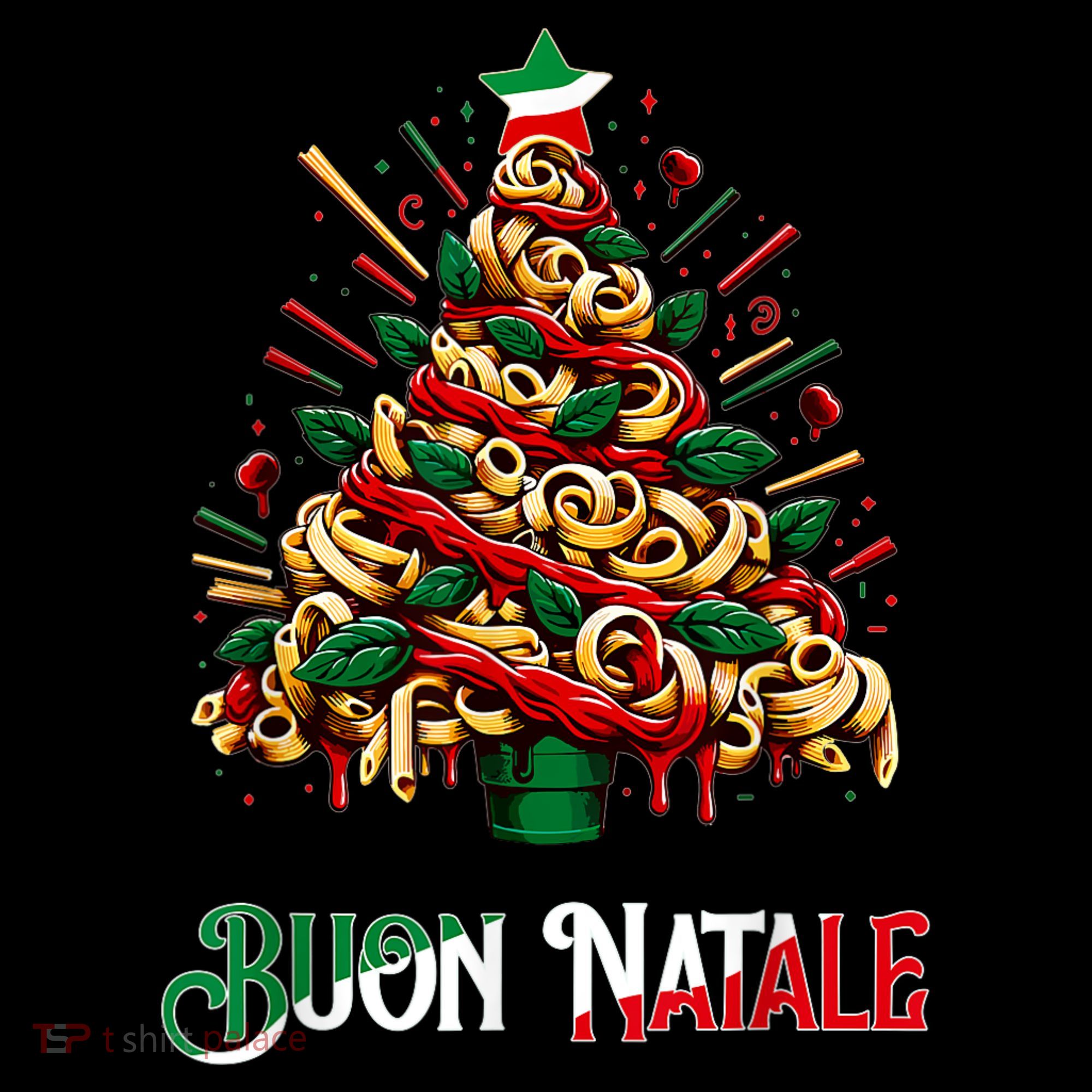 Buon Natale Italian Pasta Christmas Tree Xmas Coffee Mug