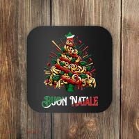 Buon Natale Italian Pasta Christmas Tree Xmas Coaster thumb 0