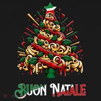 Buon Natale Italian Pasta Christmas Tree Xmas Women's Hoodie thumb 2
