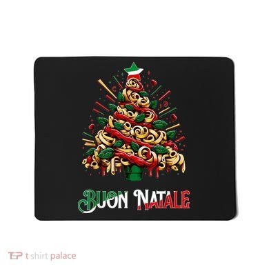 Buon Natale Italian Pasta Christmas Tree Xmas Mousepad
