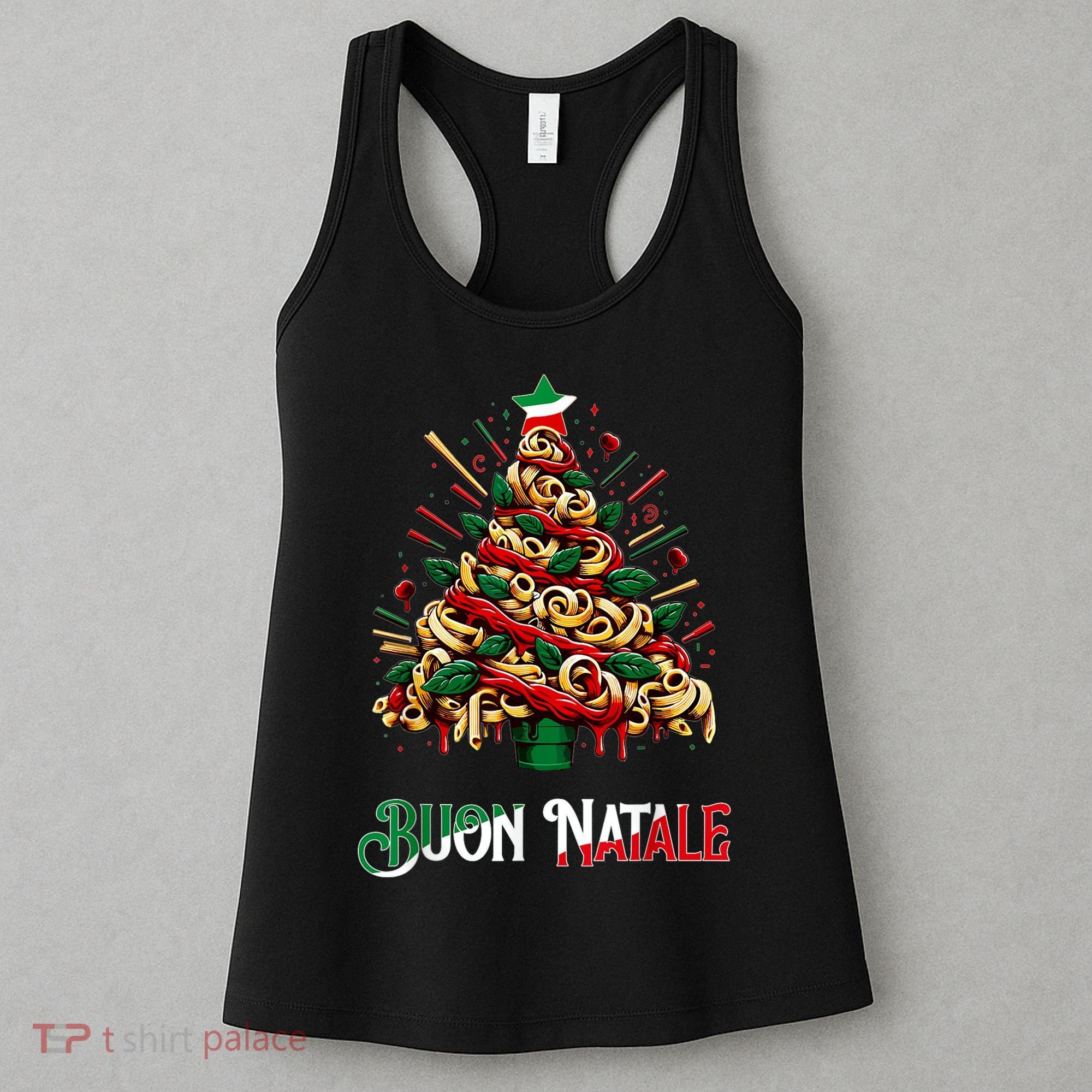 Buon Natale Italian Pasta Christmas Tree Xmas Women's Tank Top