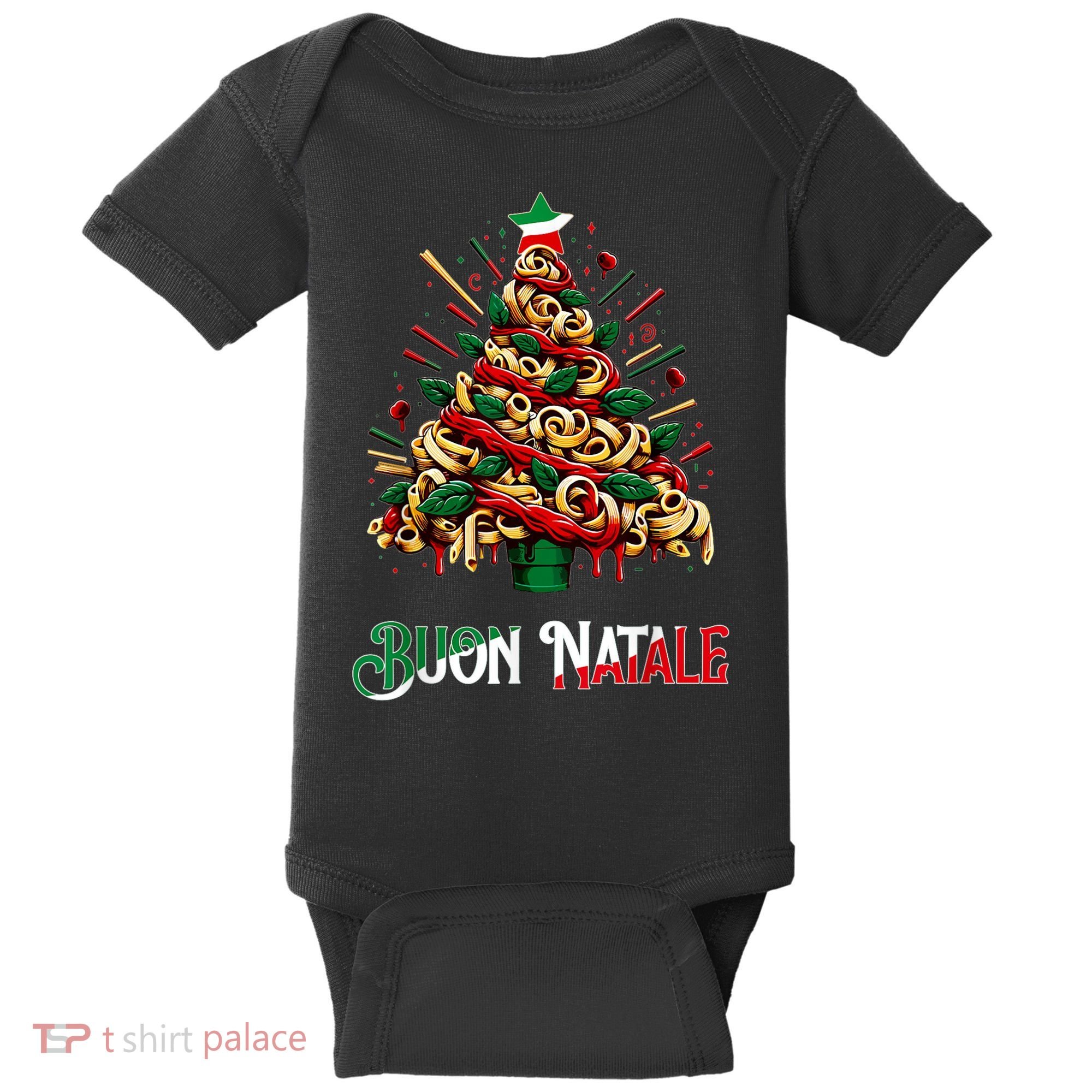 Buon Natale Italian Pasta Christmas Tree Xmas Baby Bodysuit