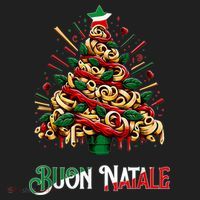 Buon Natale Italian Pasta Christmas Tree Xmas Golf Towel thumb 3