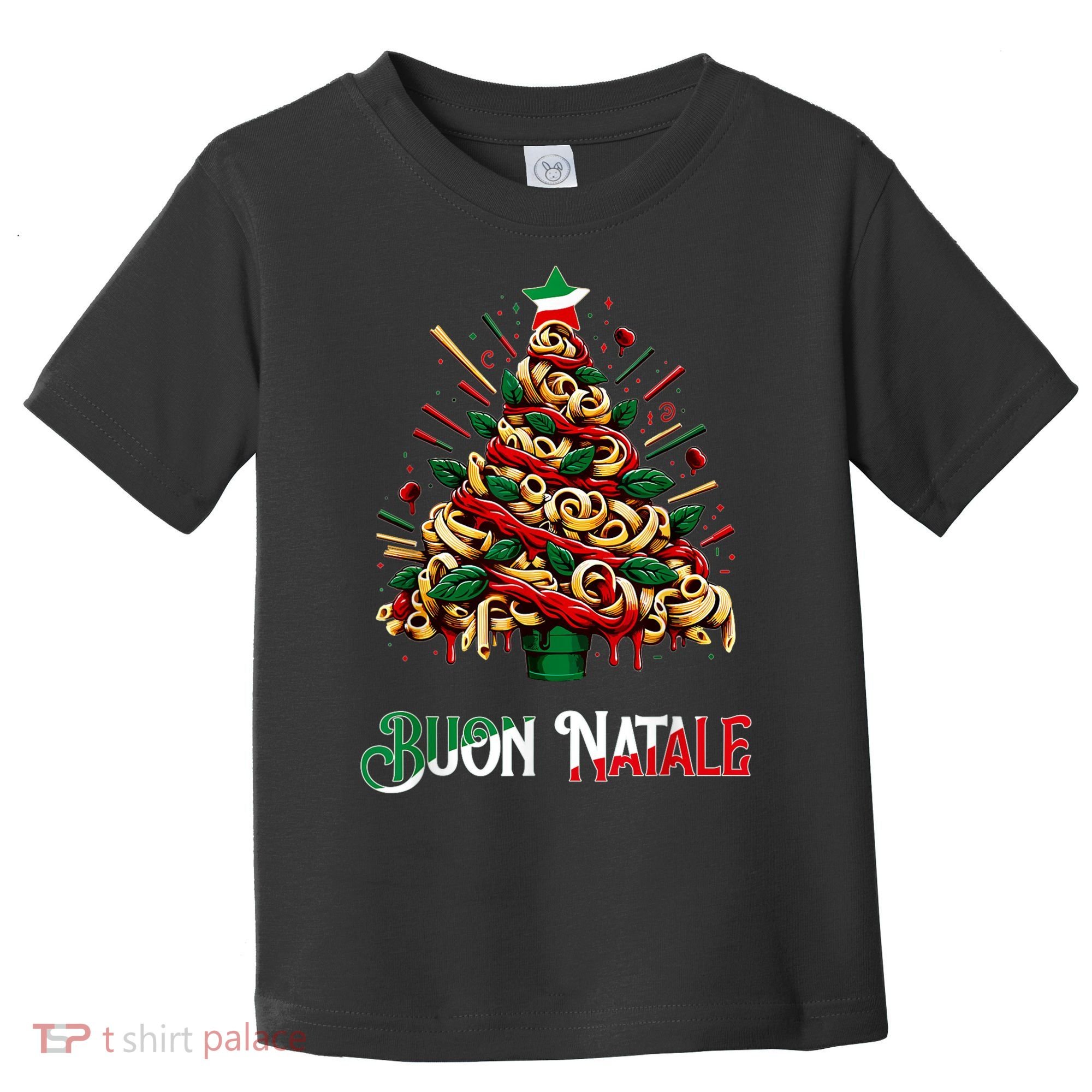 Buon Natale Italian Pasta Christmas Tree Xmas Toddler T-Shirt