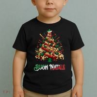 Buon Natale Italian Pasta Christmas Tree Xmas Toddler T-Shirt thumb 2