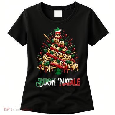 Buon Natale Italian Pasta Christmas Tree Xmas Women's T-Shirt