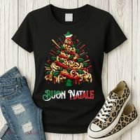 Buon Natale Italian Pasta Christmas Tree Xmas Women's T-Shirt thumb 3