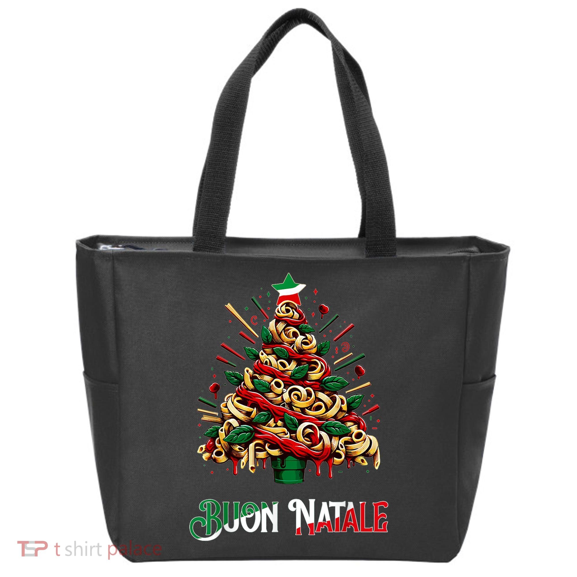 Buon Natale Italian Pasta Christmas Tree Xmas Tote Bag