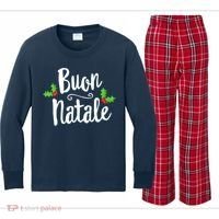 Buon Natale Italy Pride Xmas Holiday Italian Christmas Kids Long Sleeve Plaid Pajama Set thumb 0
