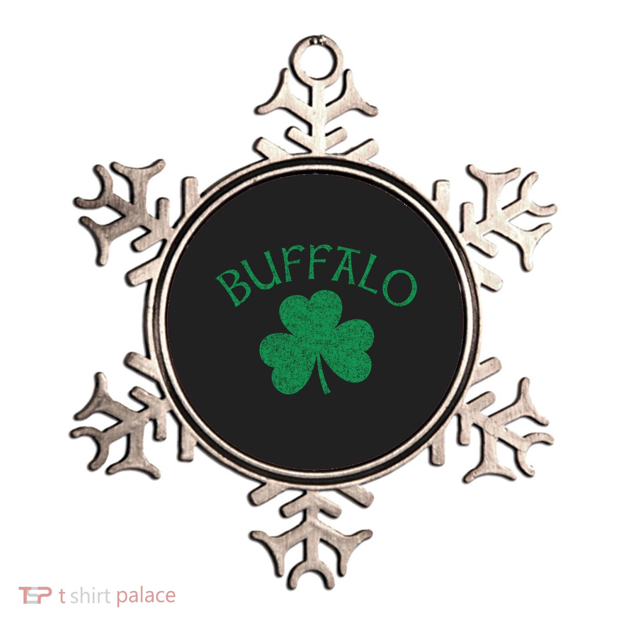 Buffalo Ny Irish Shamrock Distressed Green Print Meaningful Gift Ornament