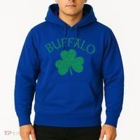 Buffalo Ny Irish Shamrock Distressed Green Print Meaningful Gift Hoodie thumb 2