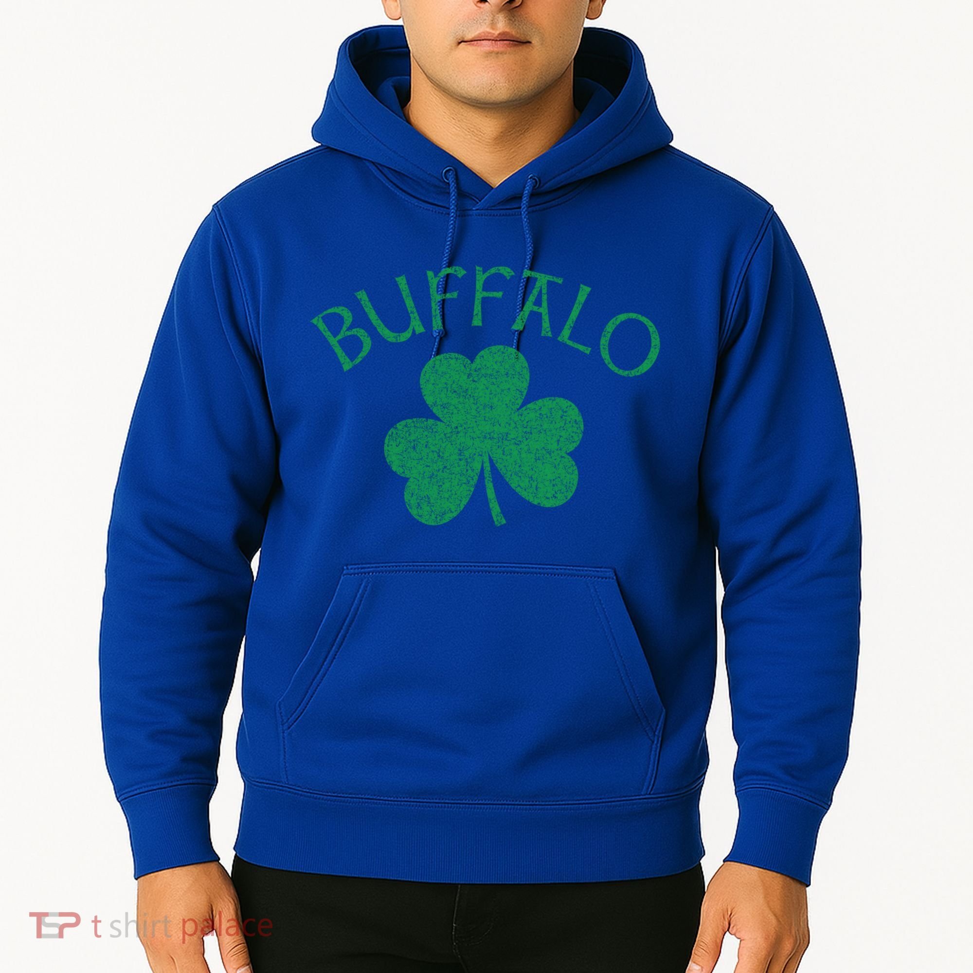 Buffalo Ny Irish Shamrock Distressed Green Print Meaningful Gift Hoodie