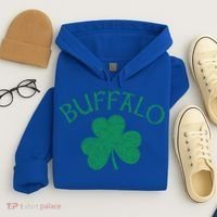 Buffalo Ny Irish Shamrock Distressed Green Print Meaningful Gift Hoodie thumb 4