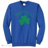 Buffalo Ny Irish Shamrock Distressed Green Print Meaningful Gift Sweatshirt thumb 0