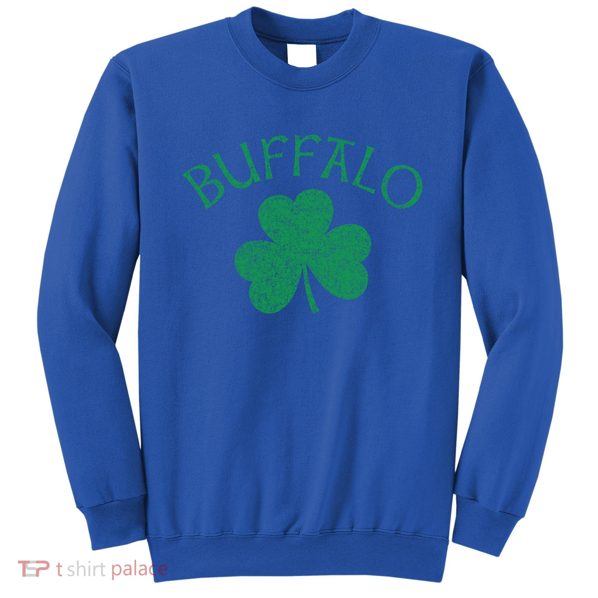Buffalo Ny Irish Shamrock Distressed Green Print Meaningful Gift Sweatshirt