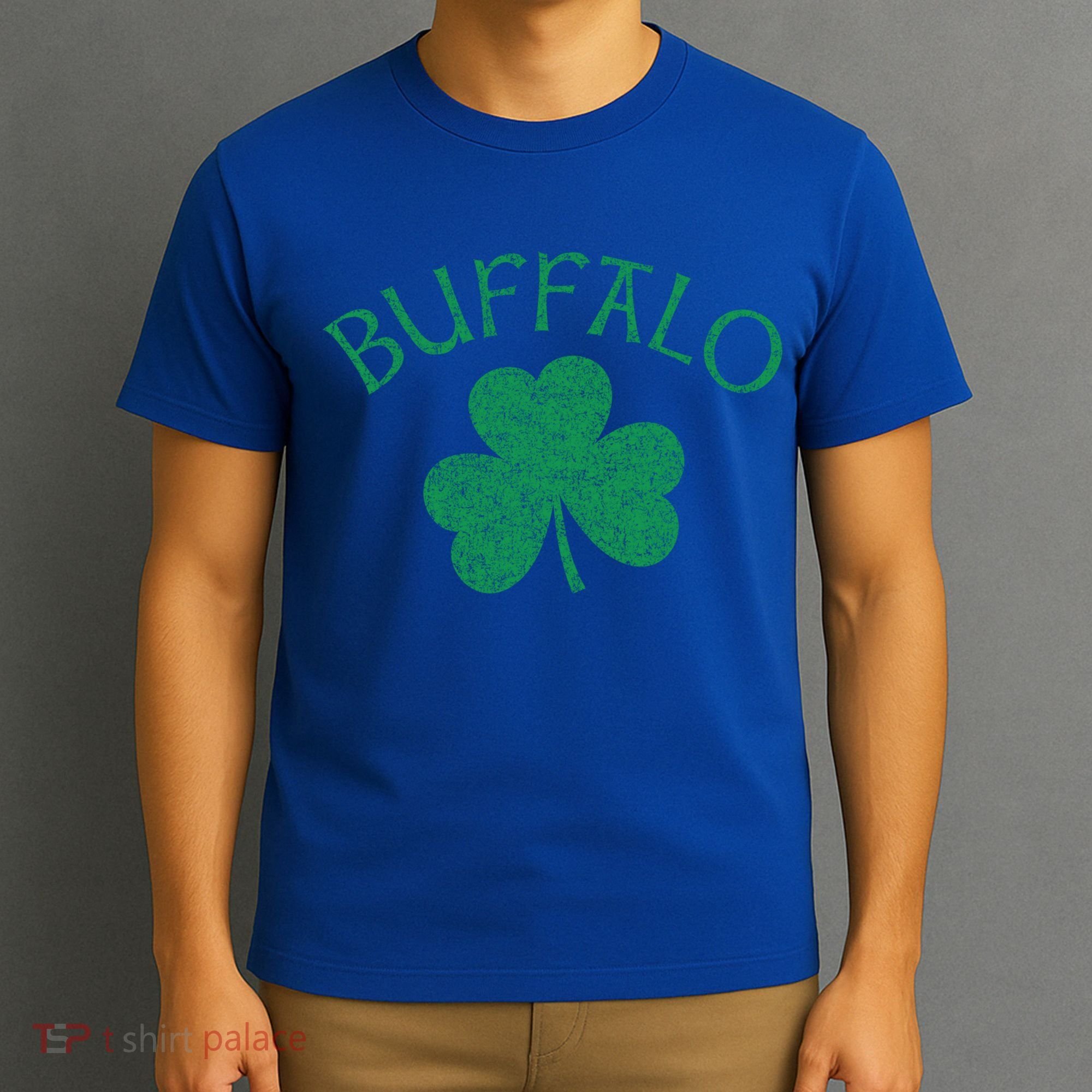 Buffalo Ny Irish Shamrock Distressed Green Print Meaningful Gift T-Shirt