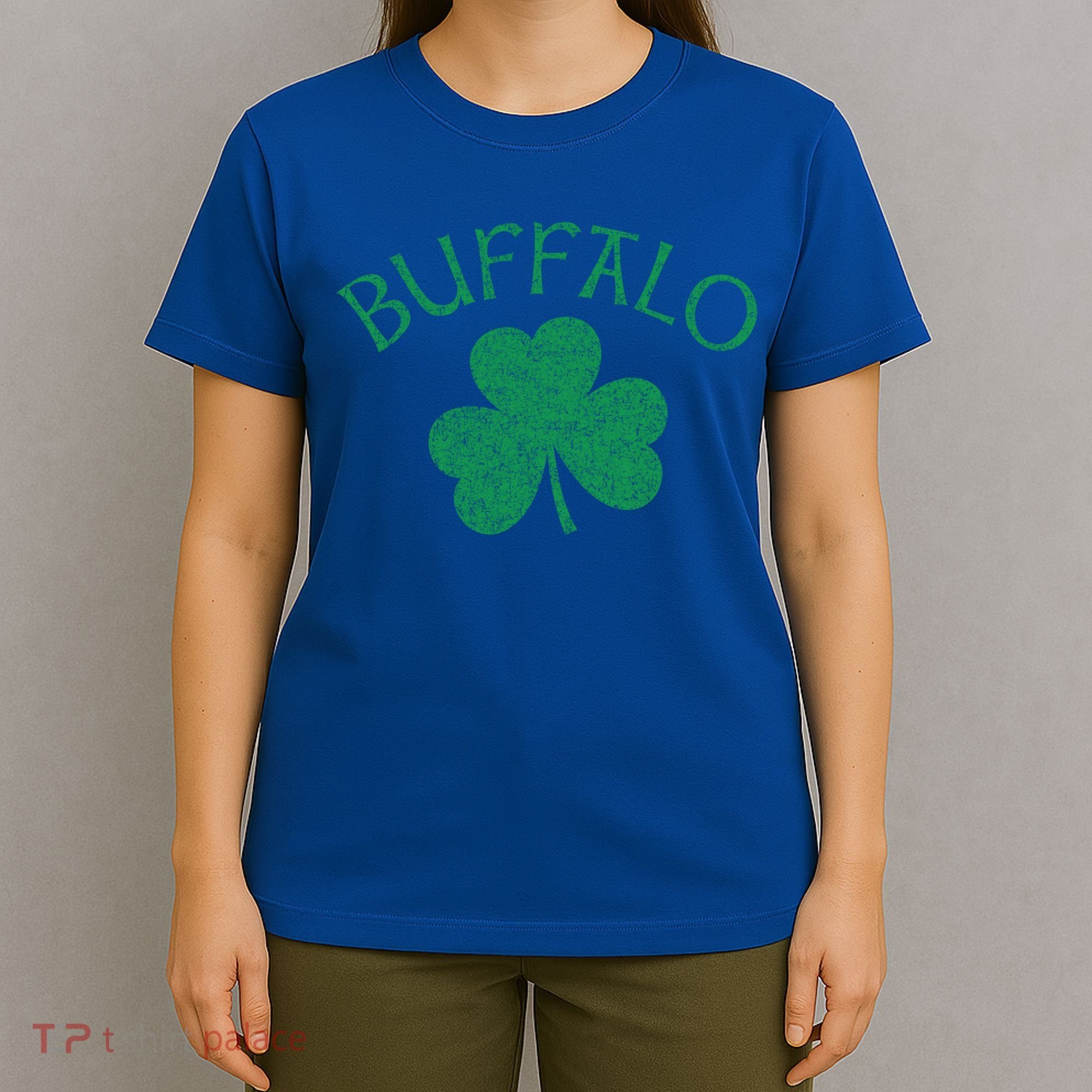 Buffalo Ny Irish Shamrock Distressed Green Print Meaningful Gift T-Shirt