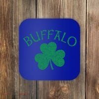 Buffalo Ny Irish Shamrock Distressed Green Print Meaningful Gift Coaster thumb 0