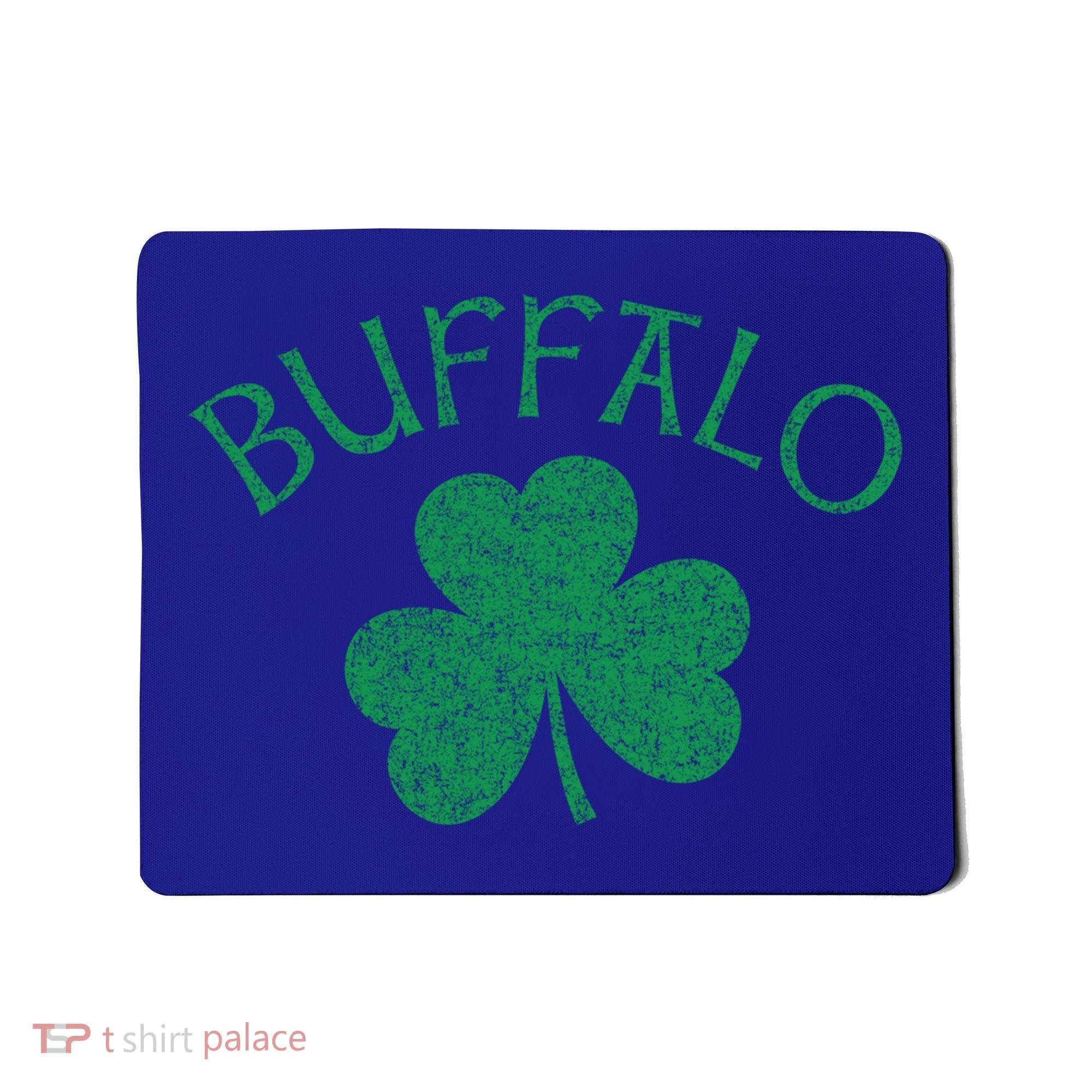Buffalo Ny Irish Shamrock Distressed Green Print Meaningful Gift Mousepad