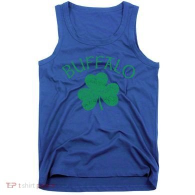Buffalo Ny Irish Shamrock Distressed Green Print Meaningful Gift Tank Top