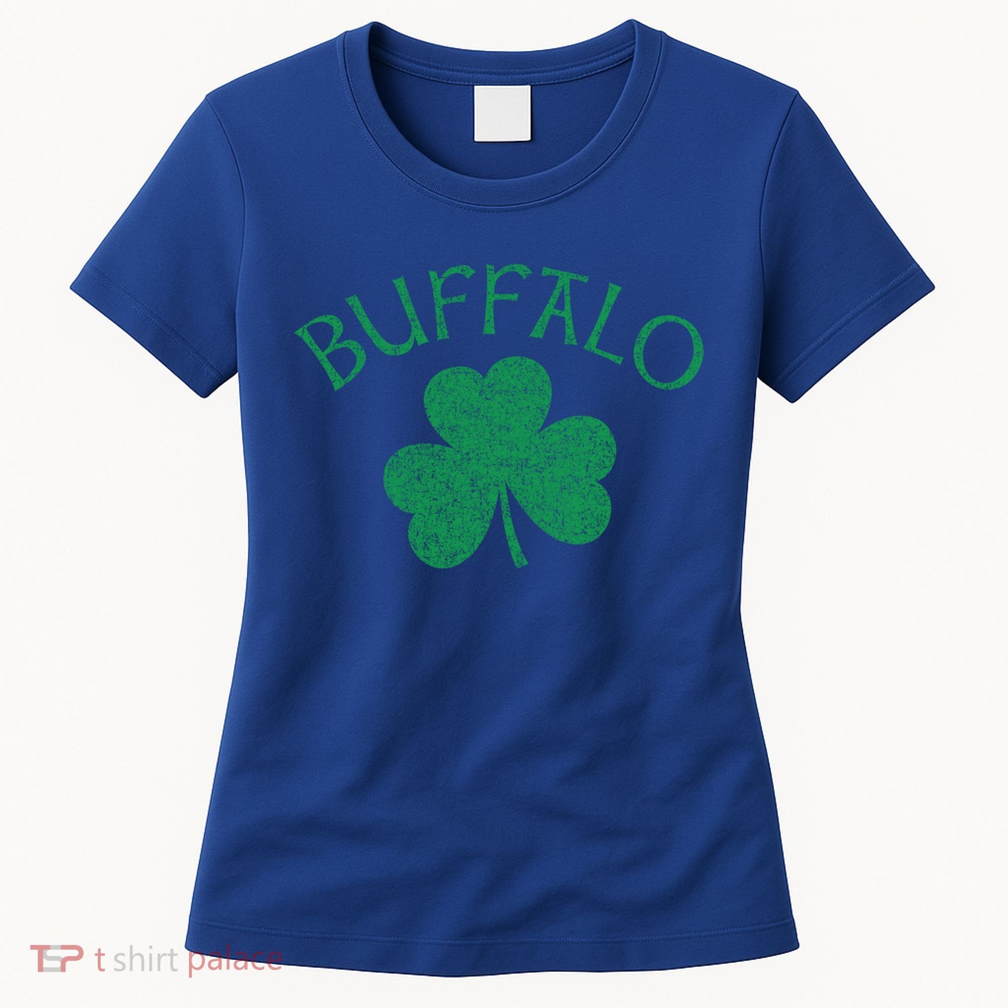 Buffalo Ny Irish Shamrock Distressed Green Print Meaningful Gift Women's T-Shirt