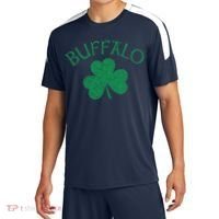 Buffalo Ny Irish Shamrock Distressed Green Print Meaningful Gift Sport-Tek Competitor United Soccer Jersey thumb 0