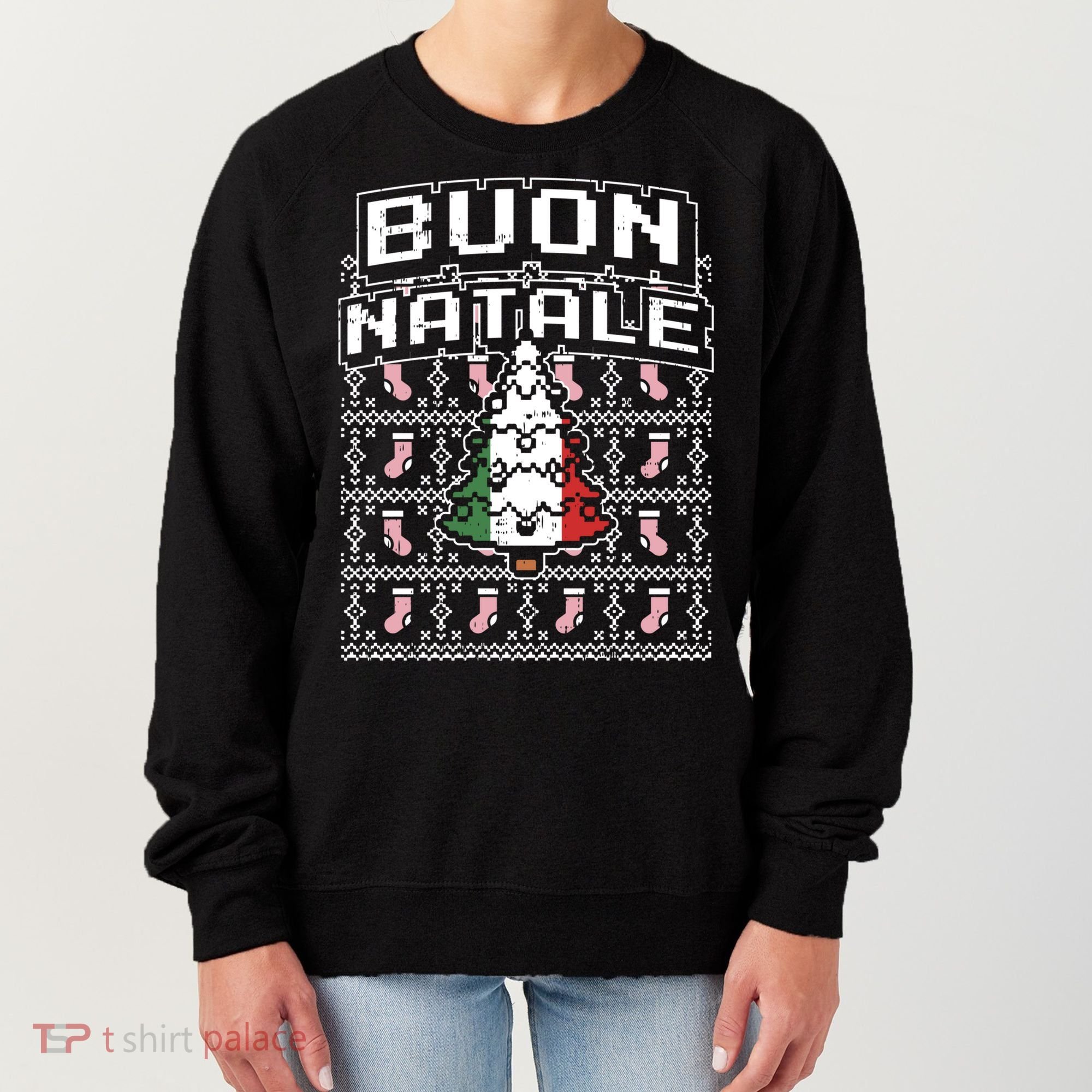 Buon Natale Italian Ugly Christmas Tree Italy Gift Women's Sweatshirt