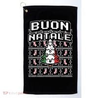 Buon Natale Italian Ugly Christmas Tree Italy Gift Golf Towel thumb 0