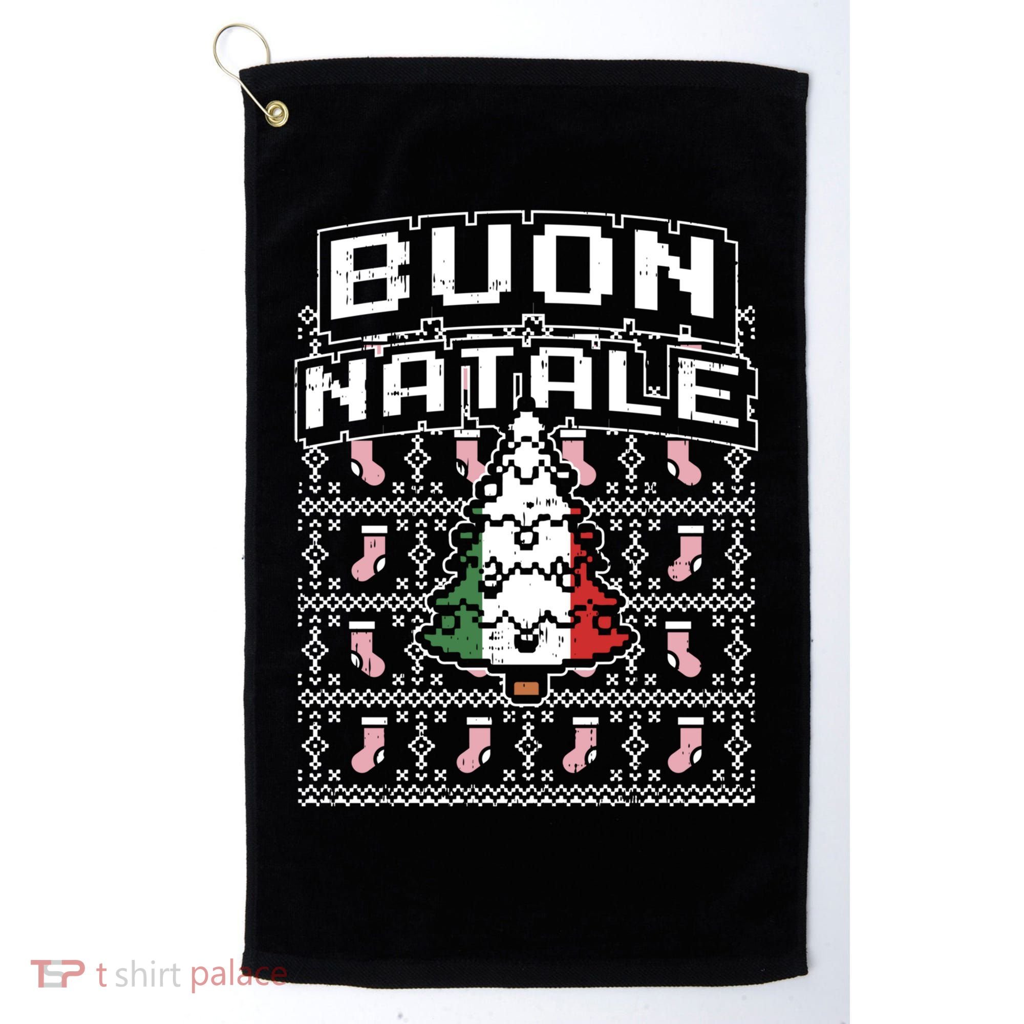 Buon Natale Italian Ugly Christmas Tree Italy Gift Golf Towel