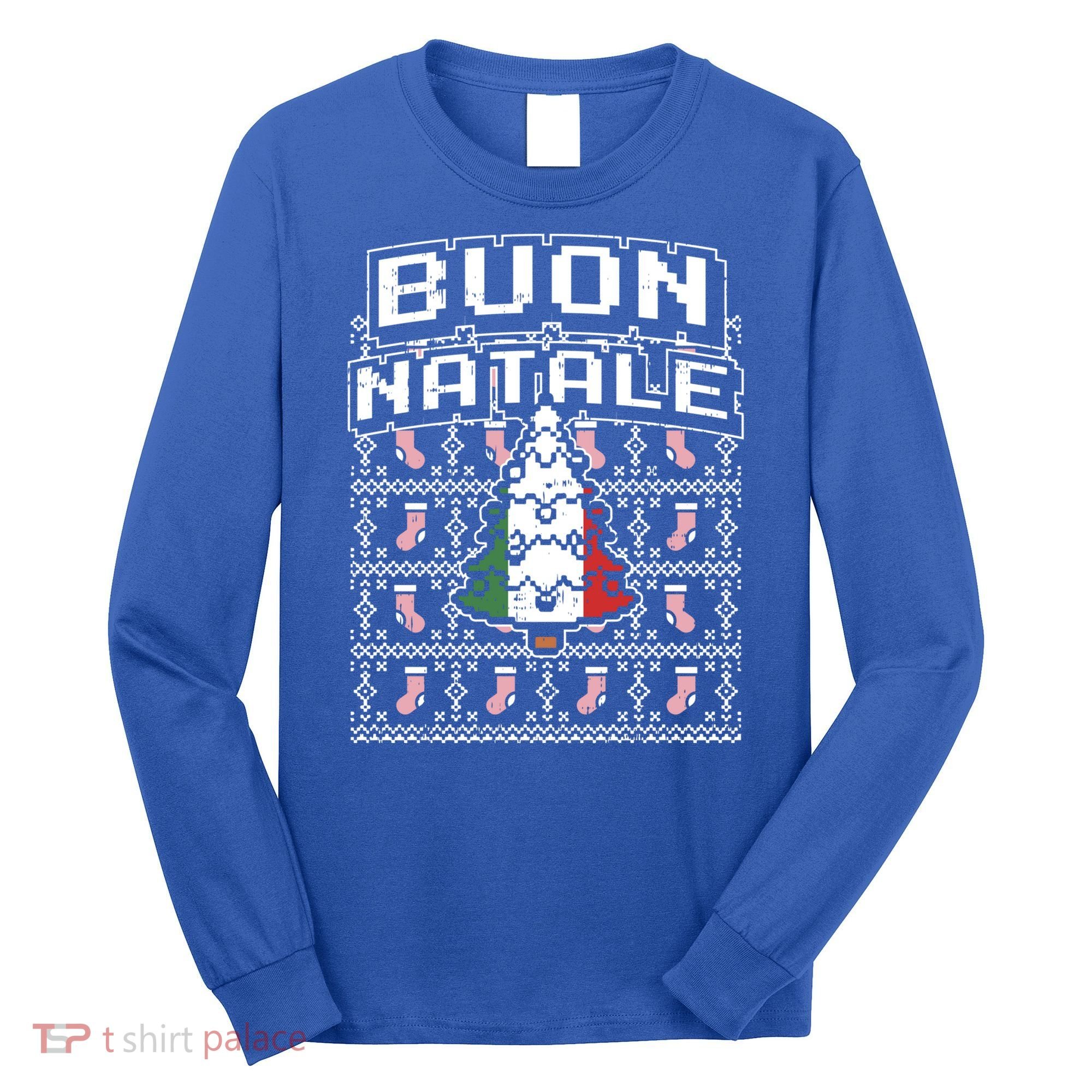 Buon Natale Italian Ugly Christmas Tree Italy Gift Long Sleeve Shirt