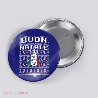 Buon Natale Italian Ugly Christmas Tree Italy Gift Button