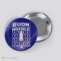 Buon Natale Italian Ugly Christmas Tree Italy Gift Button thumb 0